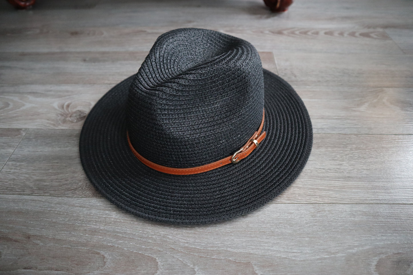 Wholesale Fedora Panama Paper Straw Hat with Leather Strap