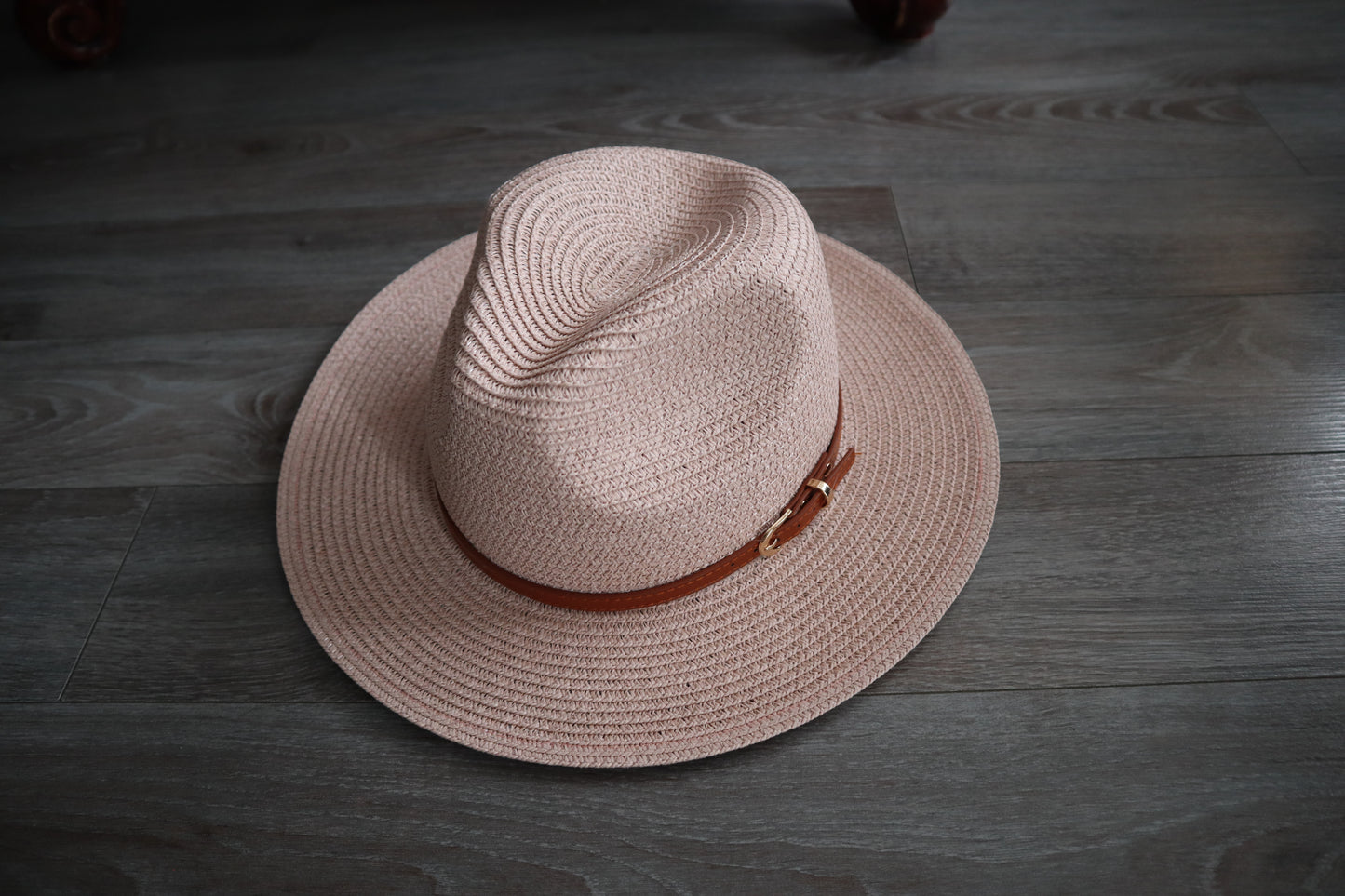 Wholesale Fedora Panama Paper Straw Hat with Leather Strap