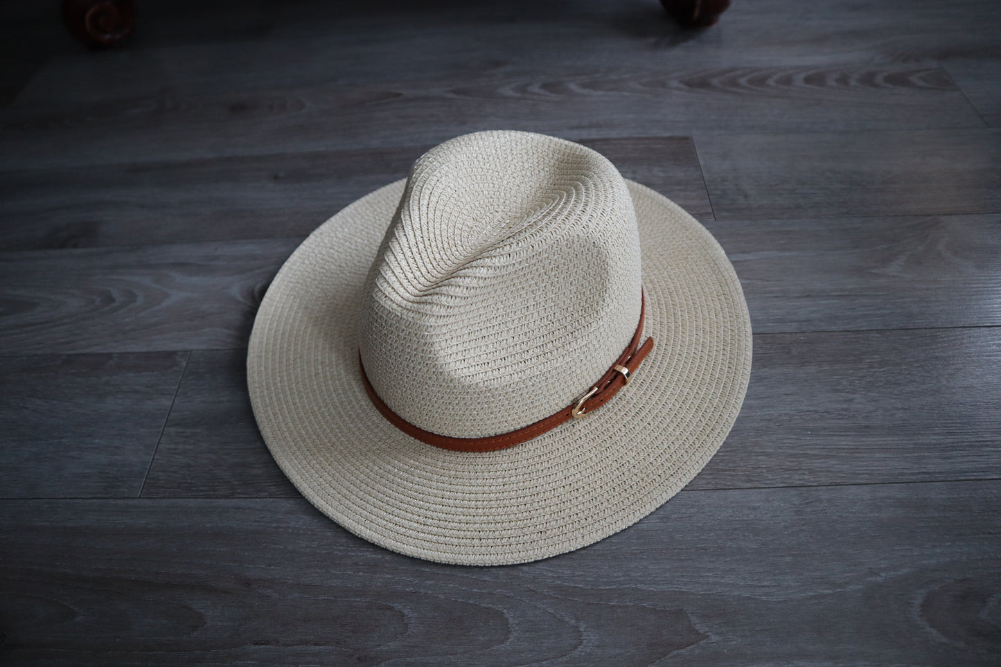 Wholesale Fedora Panama Paper Straw Hat with Leather Strap