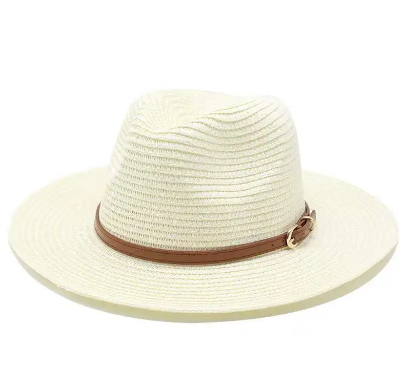 Wholesale Fedora Panama Paper Straw Hat with Leather Strap