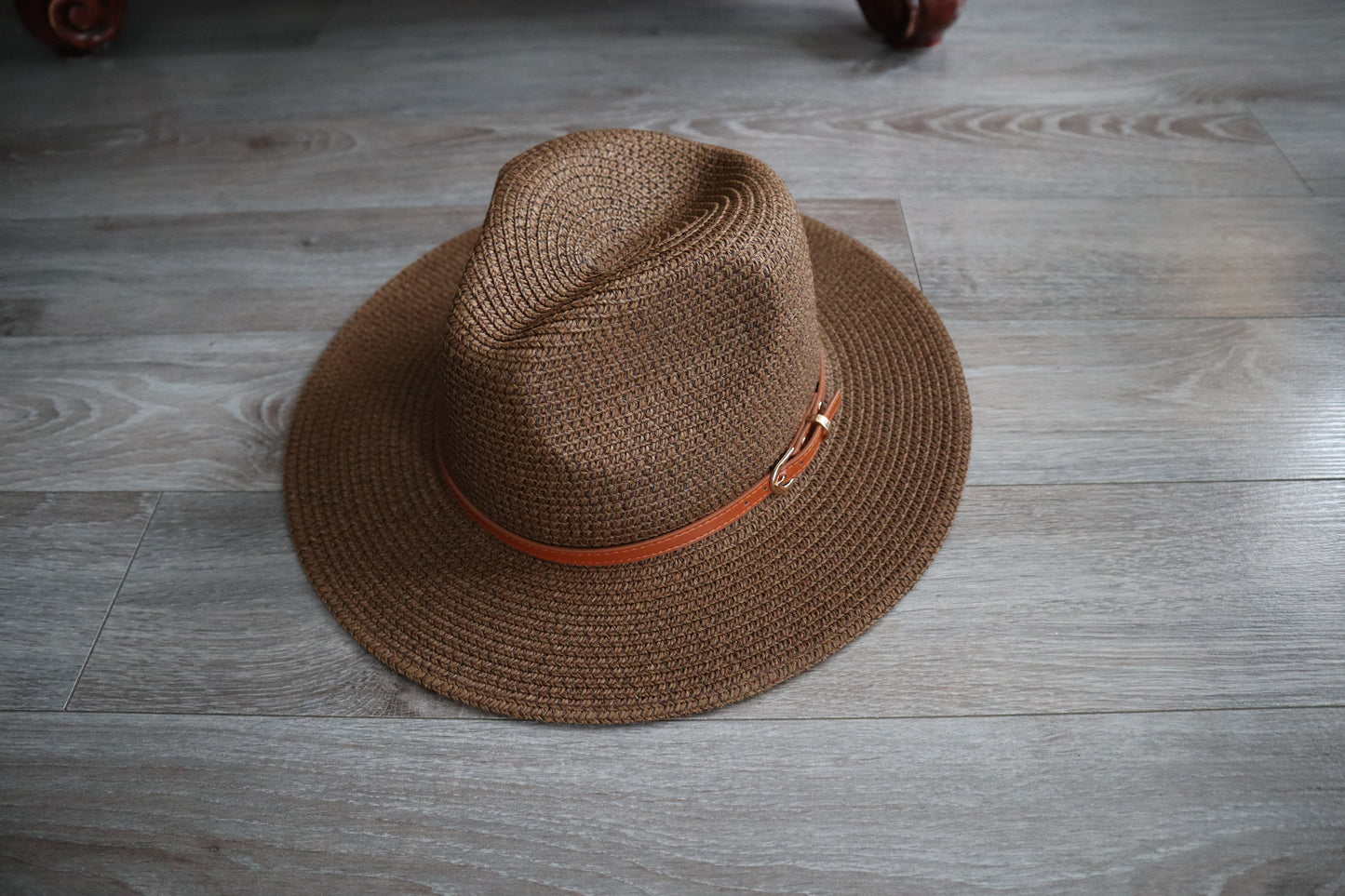 Wholesale Fedora Panama Paper Straw Hat with Leather Strap