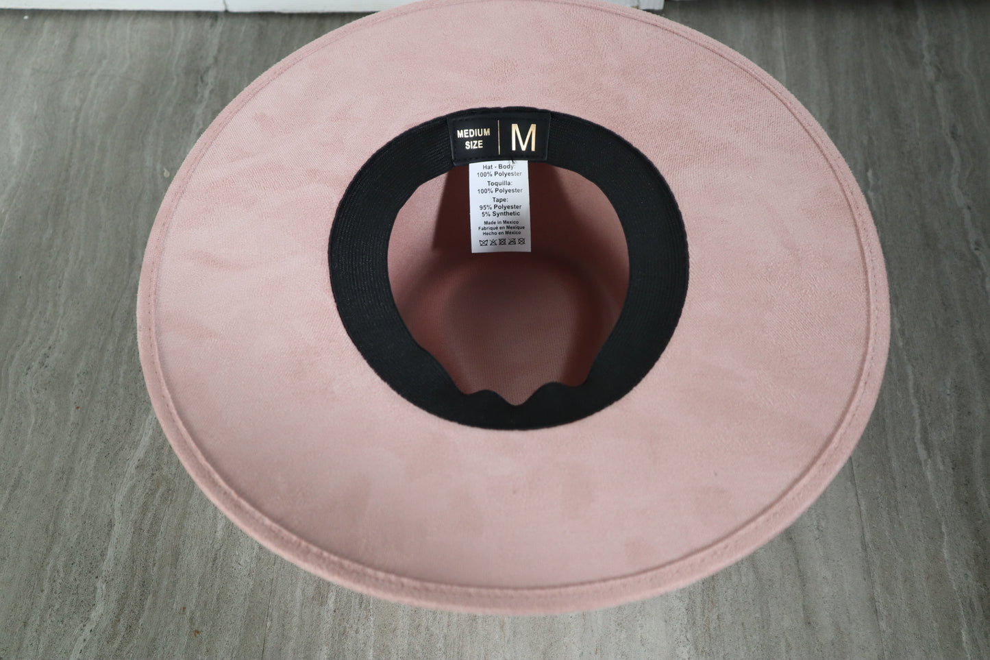 PREMIUM Vegan Faux Suede Fedora Hat Stiff Brim - Desert Pink