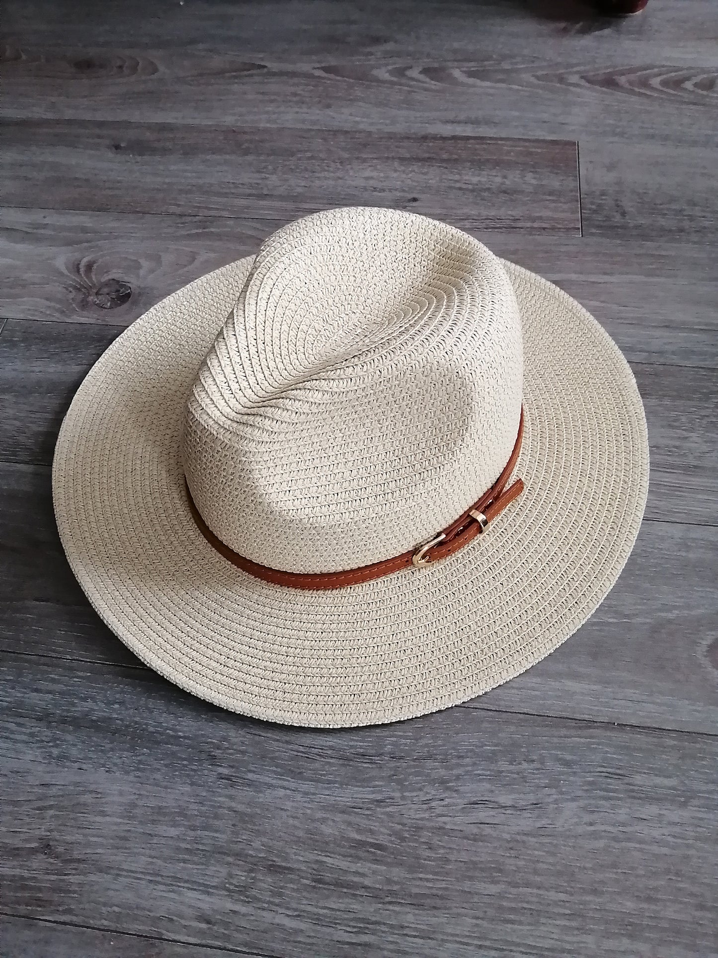 Wholesale Fedora Panama Paper Straw Hat with Leather Strap